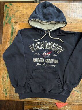 Kennedy Space Center NASA Hoodie Men’s Small Navy Blue Prairie Mountain